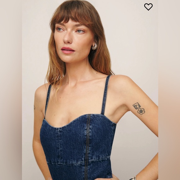 Reformation Daphne Wide Leg Denim Jumpsuit - Picture 4 of 7